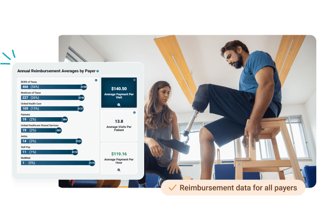 Screenshot of payer reimbursement statistics